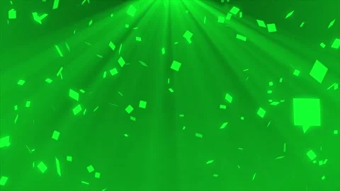 Beautiful glowing Green particles falling optical light rays background Stock Footage 296057014