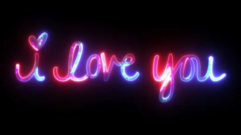 Beautiful glowing neon text "I love you". Shining illuminated stylish color.. Stock Footage 293556740