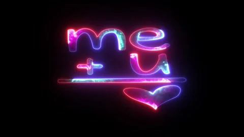 Beautiful glowing neon text "Me and you". Shining illuminated stylish color.. Stock Footage 293556852