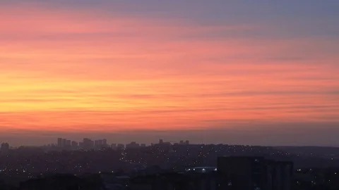 Beautiful glowing sky at sunset Stock Footage 79267545