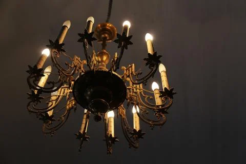 Beautiful gold chandelier Stock Photos
