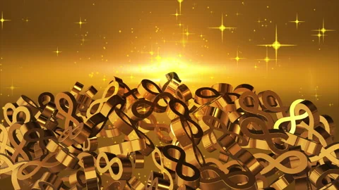 Beautiful Gold Color Infinity Stack Background Stock Footage 194222188