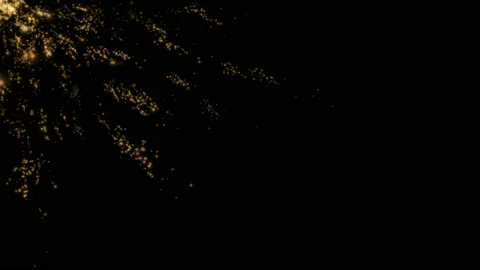 Beautiful Gold Floating Dust Particles with Flare on Black Background in Slow Stock Footage 106854441