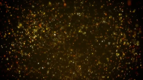Beautiful gold floating dust particles glitter motion background looped Stock Footage 127948216
