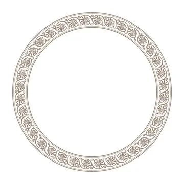 Beautiful gold round frame arabesque. Golden plate with floral design. Vintage Stock Illustration