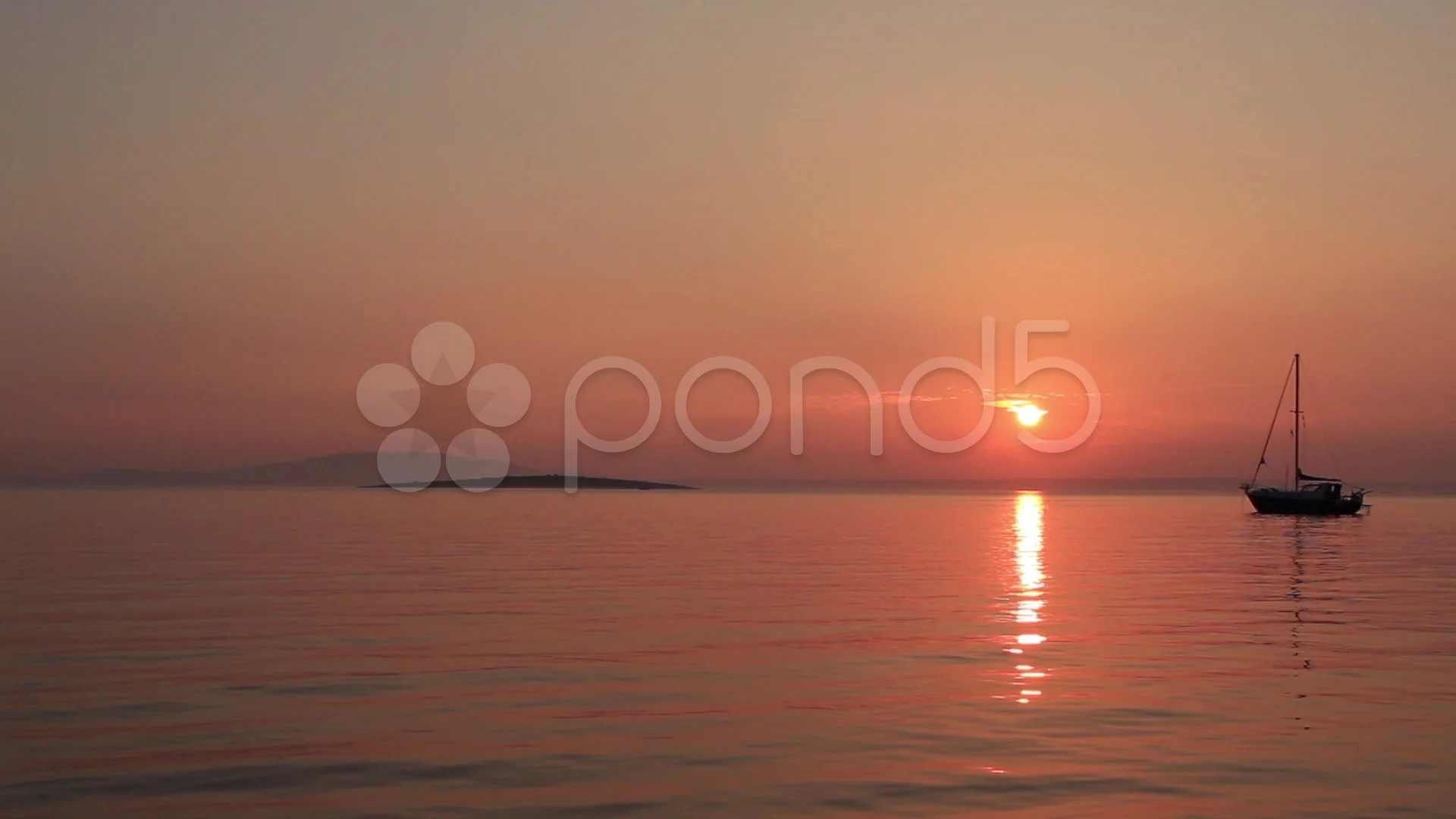Beautiful Gold Sea Sunset Sailboat Yacht Stock Video Pond5