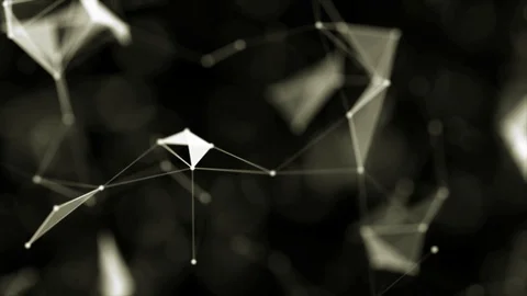 Beautiful golden abstract plexus Stock Footage 128298437