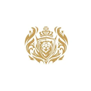 Beautiful golden crown bear vector illustration Stock-Illustration