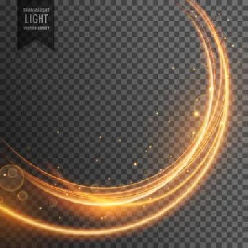 Beautiful golden light effect in wave style Stock Illustration