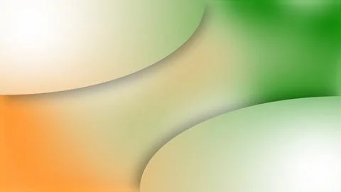 Beautiful gradient background on indian flag tricolour with two ellipse shape Stock Illustration