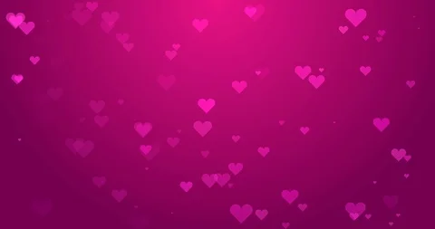 Beautiful gradient background in pink tones with flying hearts Stock Footage 122299726