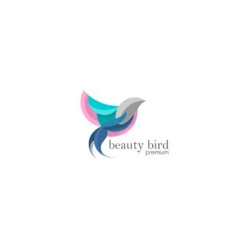 Beautiful gradient flying bird logo Illustrazione stock