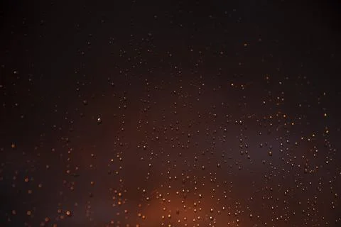 A beautiful gradient of the sun during sunset in the Netherlands. Raindrops 스톡 사진