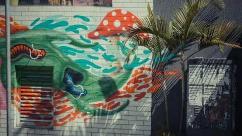 Beautiful Graffiti On The Wall Stock Photos