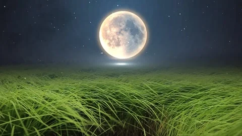 Beautiful grass under the moonlight 스톡 동영상 299730490