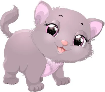 Beautiful gray kitten Stock Illustration