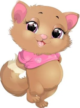 Beautiful gray kitten Stock Illustration