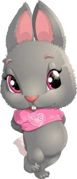 Beautiful gray rabbit Stock Illustration