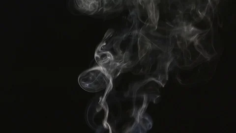 Beautiful gray smoke on a black background. Cigarette smoke. Smoke from the Stock Footage