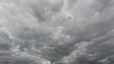 Beautiful gray textured clouds on a cloudy day. Time-lapse mode Stock Footage 306011362