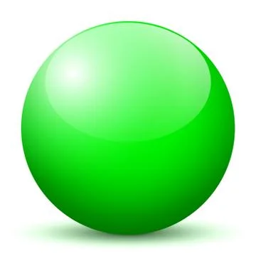 Beautiful Green 3D Vector Sphere with Smooth Shadow Stock Illustration