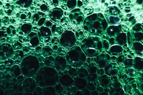 Beautiful green bubbles background . Macro view. Stock Photos
