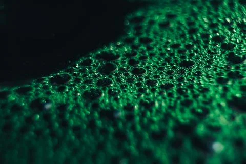 Beautiful green bubbles background . Macro view. Stock Photos