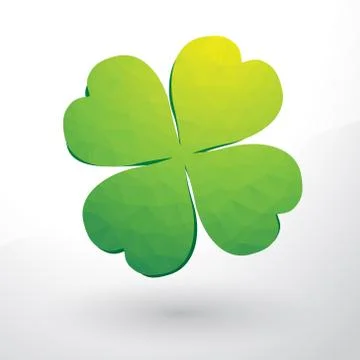 Beautiful green cloverleaf composed of small triangles Stock Illustration