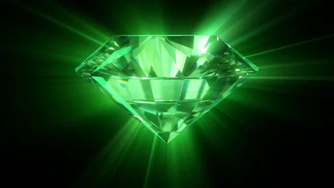 Beautiful Green  Emerald Close-Up with Matte in Looped animation Stock Footage 79733375