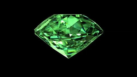 Beautiful Green  Emerald Close-Up with Matte in Looped animation Stock Footage 79733387