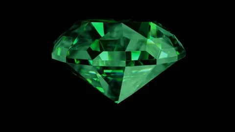 Beautiful green Emerald Close-Up with Matte in Looped animation Stock Footage 79916006