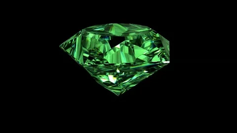 Beautiful green Emerald Close-Up with Matte in Looped animation Stock Footage 79916027