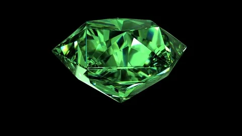 Beautiful green Emerald Close-Up with Matte in Looped animation Stock Footage 79916044