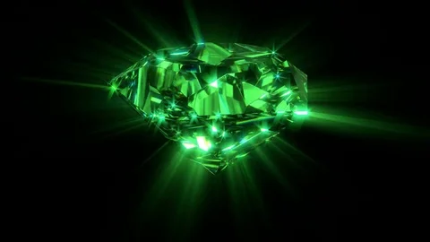 Beautiful green Emerald Close-Up with Matte in Looped animation Stock Footage 79916073