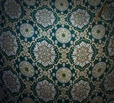 Beautiful green fabric texture pattern, abstract background Stock Illustration