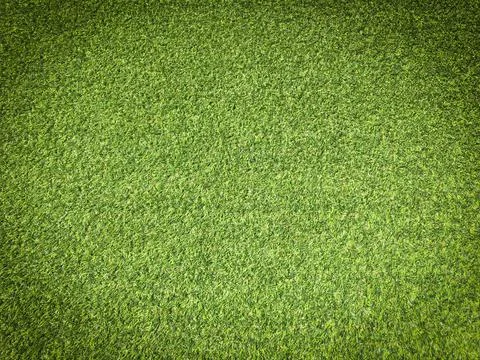 Beautiful green grass pattern from golf course for background. Copy space for Stock Photos