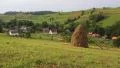 Beautiful green hills and village in Carpathians, Ukraine HD Footage