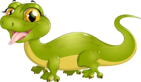 Beautiful green lizard Stock Illustration