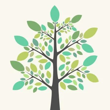 Beautiful green tree Stock Illustration