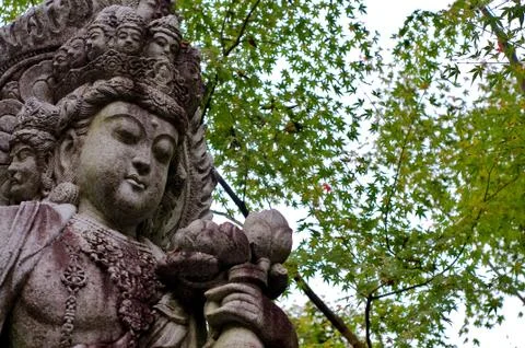 Beautiful Guanyin statue at Eikando Temple in Kyoto Stock Photos
