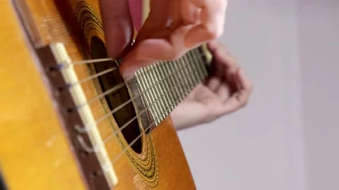 Beautiful guitar busting game close-up. Stock Footage 156603163
