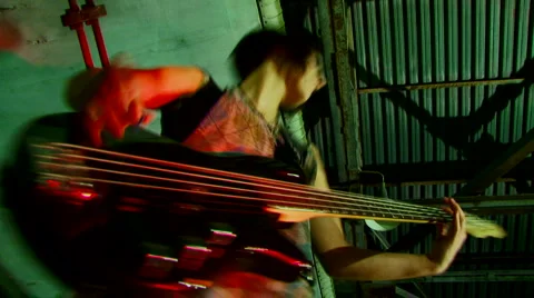 Beautiful guitar player Stock Footage 5429521