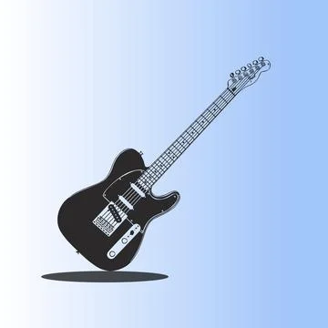 Beautiful guitar vector design Stock Illustration