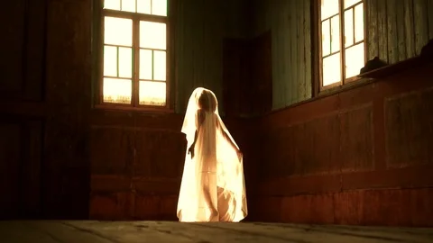 Beautiful gypsy Bride dancing slow motion dance wedding dress ceremony Stock Footage 81378280