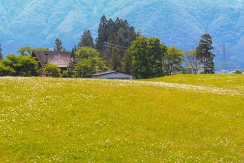 Beautiful Hakuba mountain range  in spring season , Nagano Prefecture Japan. Stock Photos