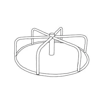 Beautiful hand-drawn black vector illustration of a carousel isolated on a wh Stock Illustration