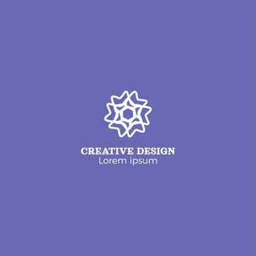 Beautiful Hand Drawn Flower Creative Logo Design EPS10 Stock Illustration
