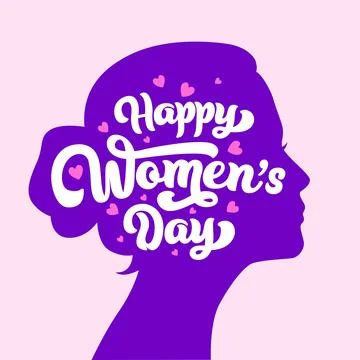 Beautiful hand drawn script lettering Women's day vector illustration. Stock Illustration