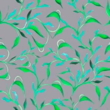Beautiful hand drawn seamless pattern with watercolour leaves seamless pattern Stock Illustration