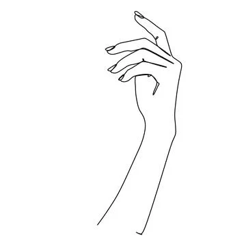Beautiful hand gesture. Single stroke drawing. Vector illustration Stock Illustration